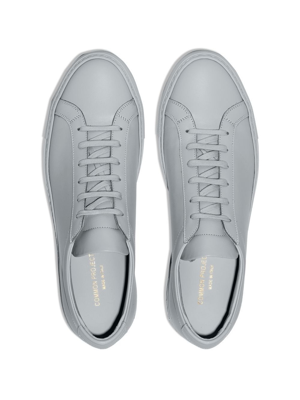 Common Projects Pale Grey Minimal Leather Lace-Up Sneakers 39